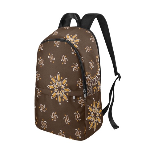 Bandanna Pattern Brown Fabric Backpack for Adult (Model 1659)