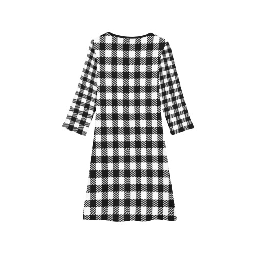 Black and White Girls' Long Sleeve Dress (Model D59)