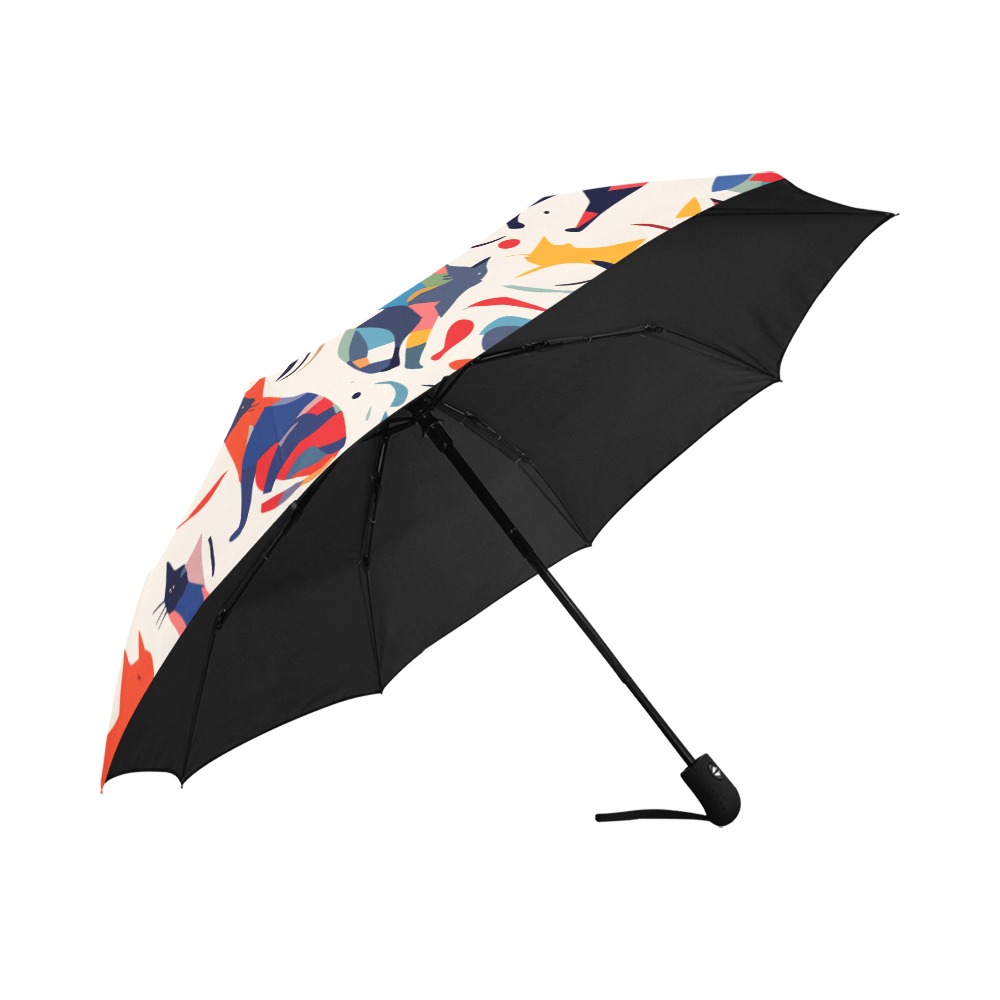 Abstract cats, colorful contemporary art. Anti-UV Auto-Foldable Umbrella (U09)