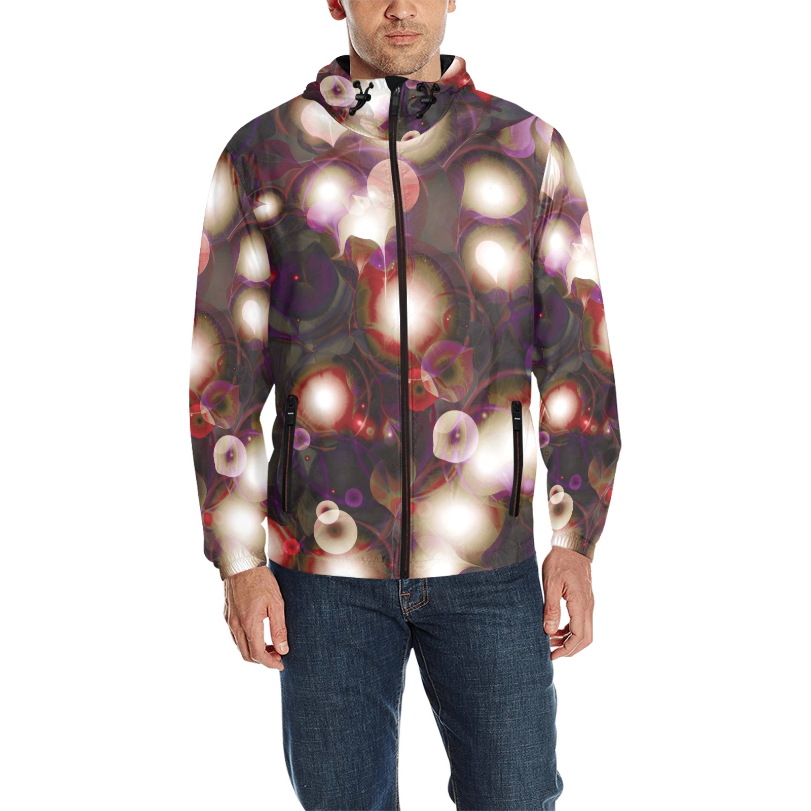 melting bubbles7 All Over Print Quilted Windbreaker for Men (Model H35)