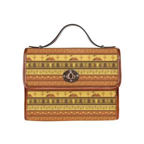 African patterns -02 Waterproof Canvas Bag-Brown (All Over Print) (Model 1641)