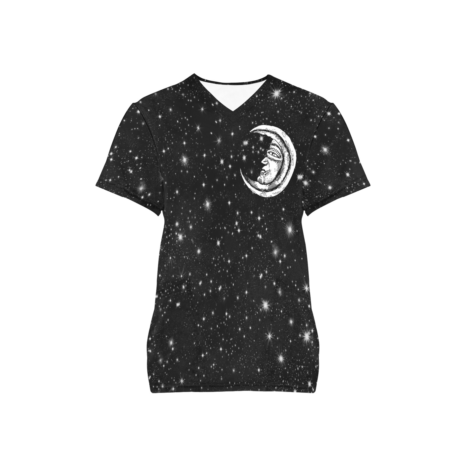 Mystic Moon and Stars All Over Print Scrub Top