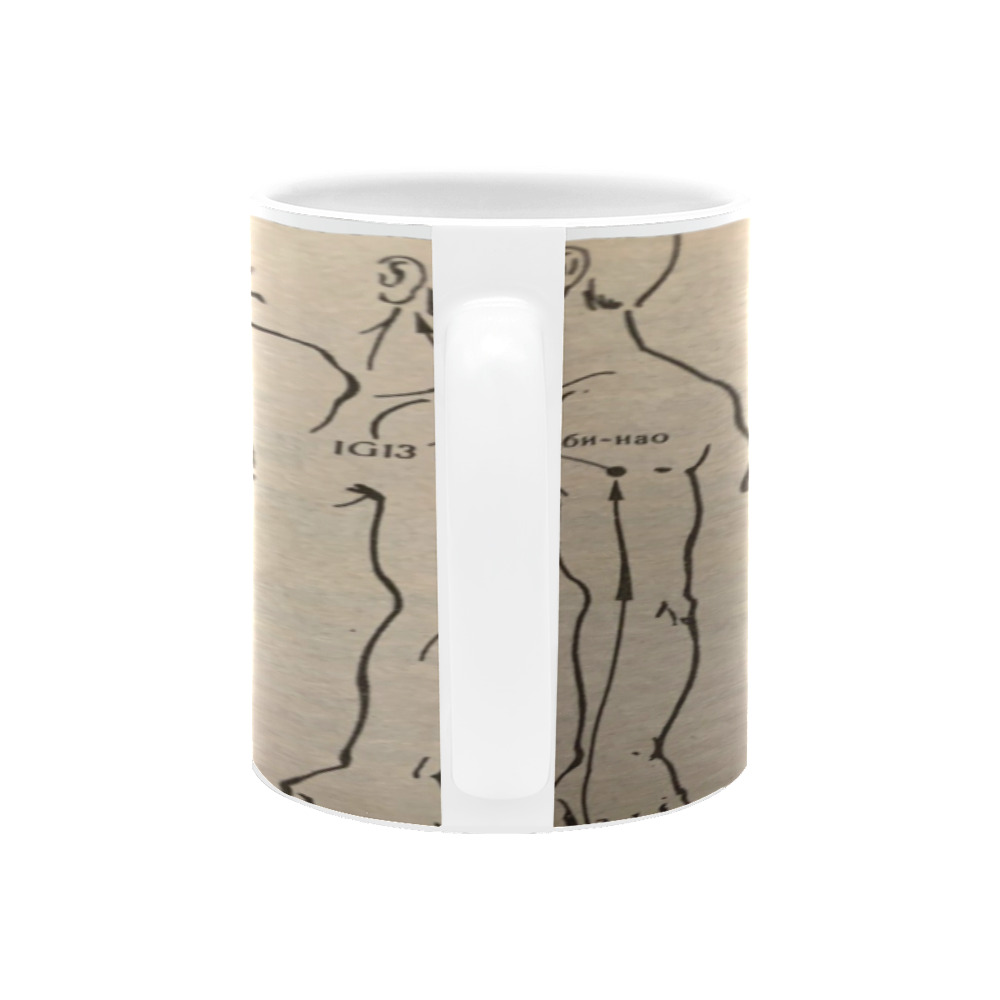zones for massage in aches of top ,, syndromes  extremities. White Mug(11OZ)