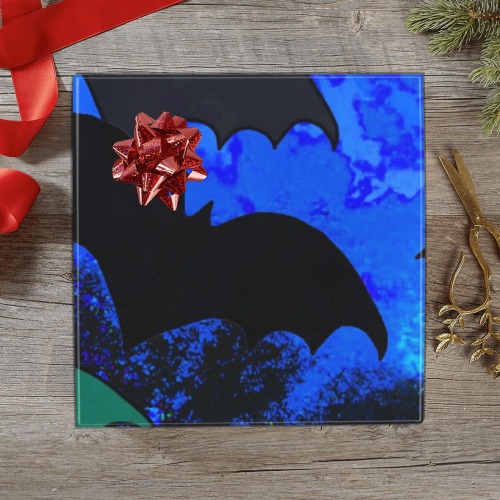 Bats In Flight Blue Gift Wrapping Paper 58"x 23" (1 Roll)