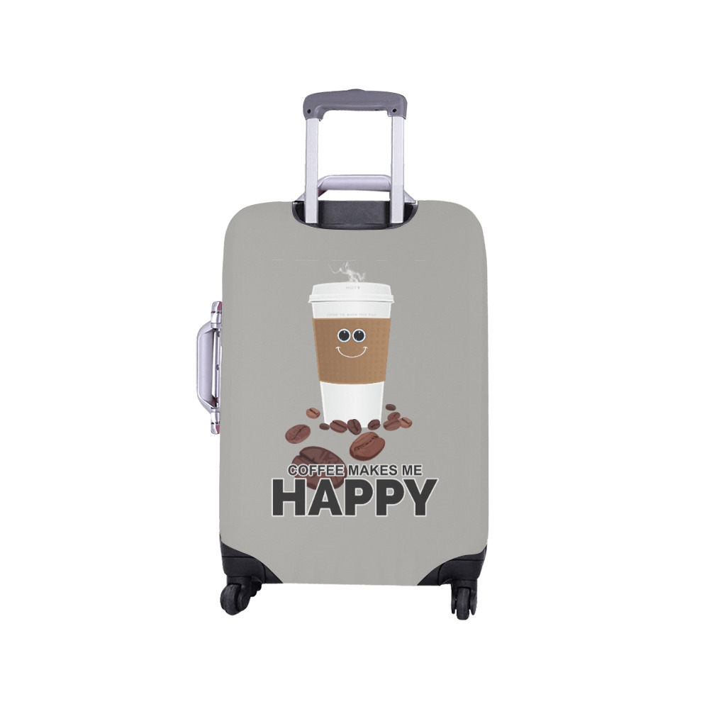 Coffee Makes Me Happy Luggage Cover/Small 18"-21"