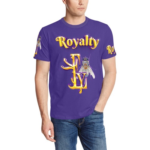 Royalty Collectable Fly Men's All Over Print T-Shirt (Solid Color Neck) (Model T63)