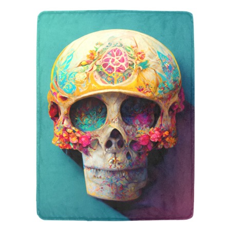 Day of the Dead Skull Blanket 60x80