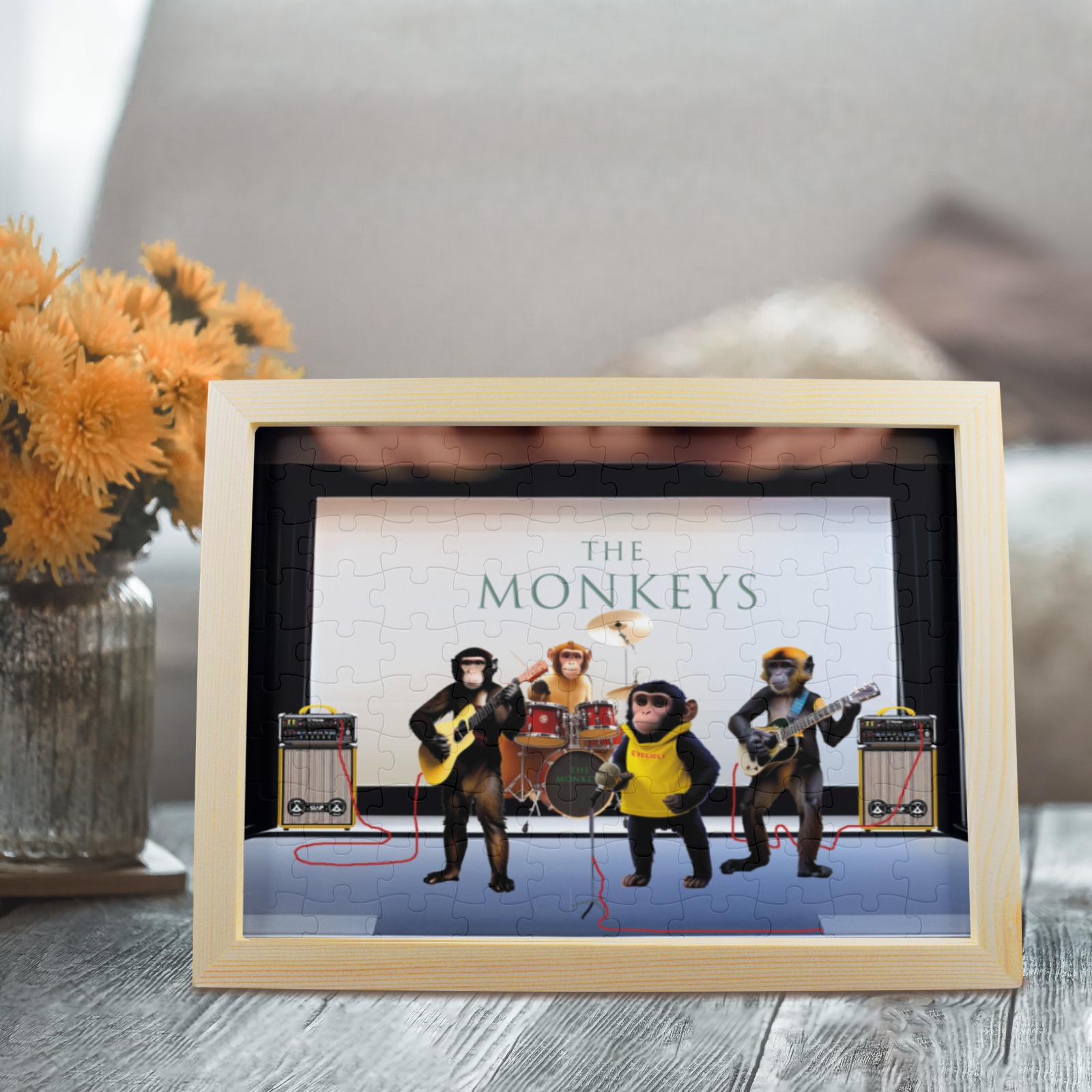 The Monkeys 100-Piece Puzzle Frame 12.5"x 9.5"