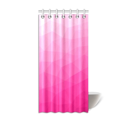 Hot pink gradient geometric mesh pattern Shower Curtain 36"x72"