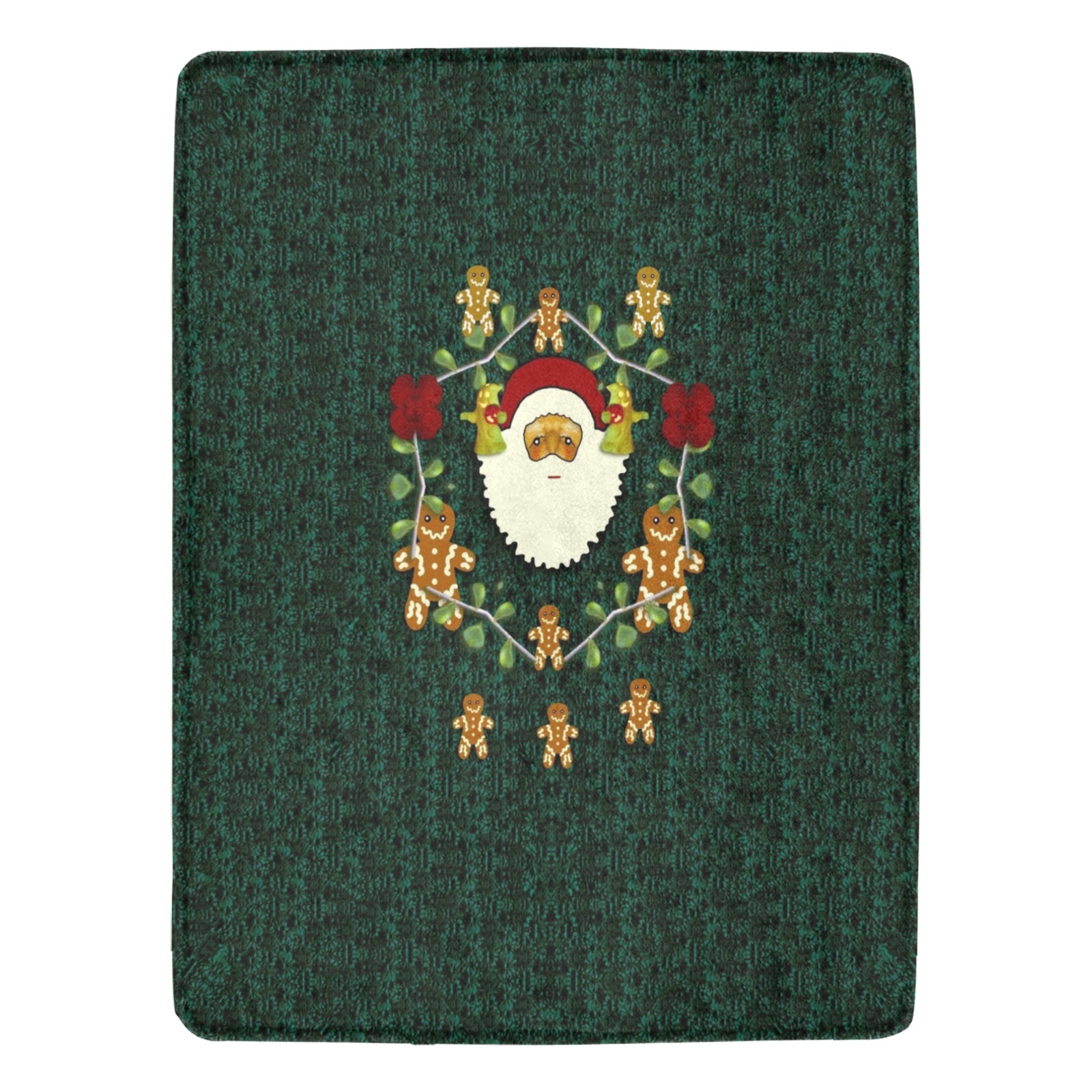 Christmas Santa smile on a Ultra-Soft Micro Fleece Blanket 60"x80" (Thick)