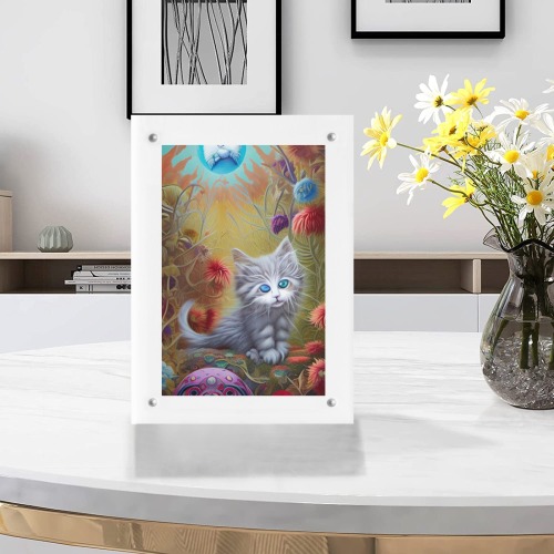 Cute Kittens 2 Acrylic Magnetic Photo Frame 5"x7"