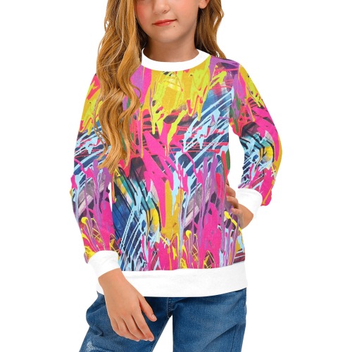 Wondering Girls' All Over Print Crew Neck Sweater (Model H49)