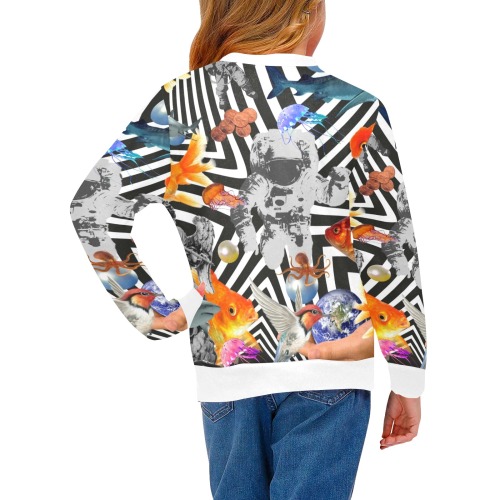 POINT OF ENTRY 2 Girls' All Over Print Crew Neck Sweater (Model H49)