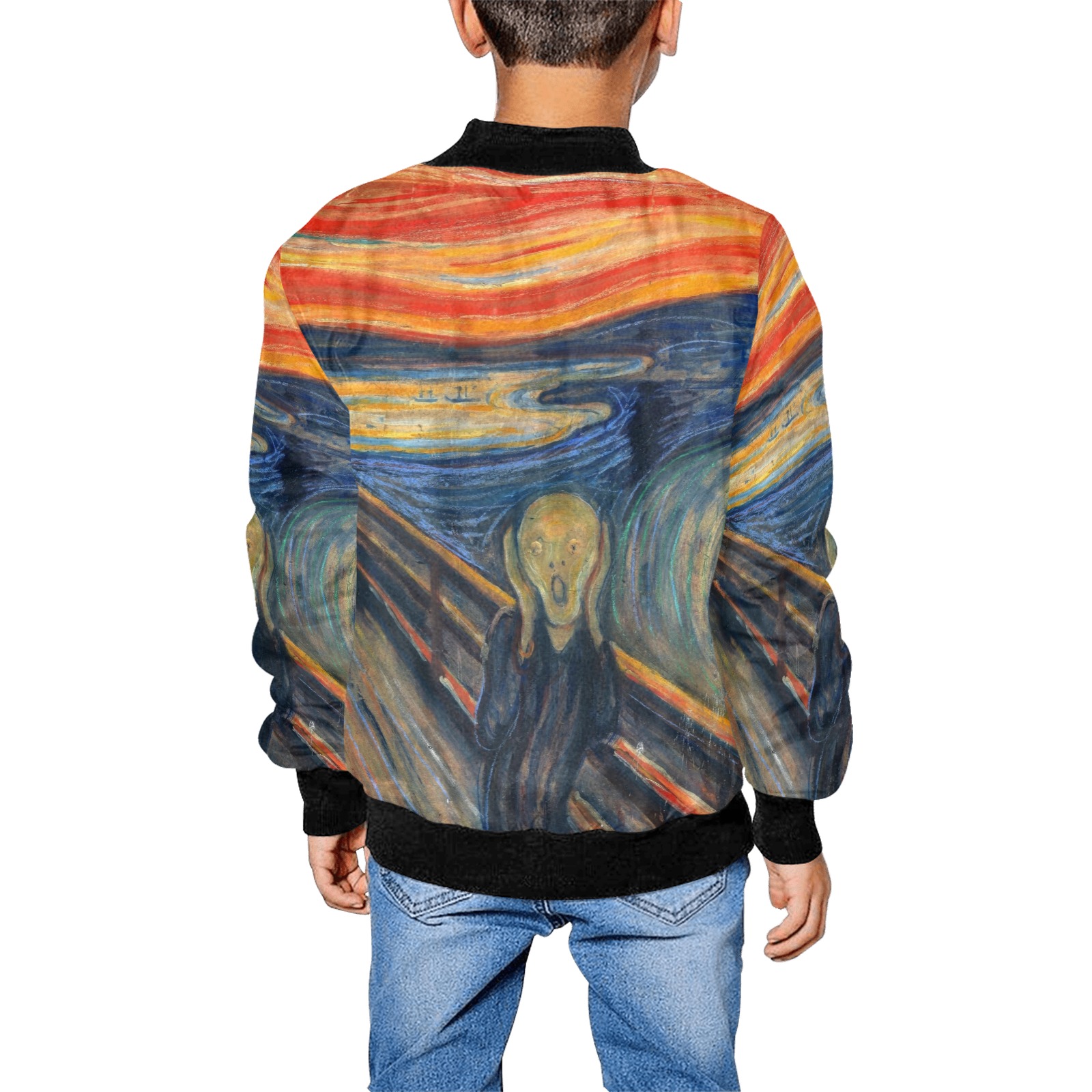 Edvard Munch-The scream Kids' All Over Print Bomber Jacket (Model H40)