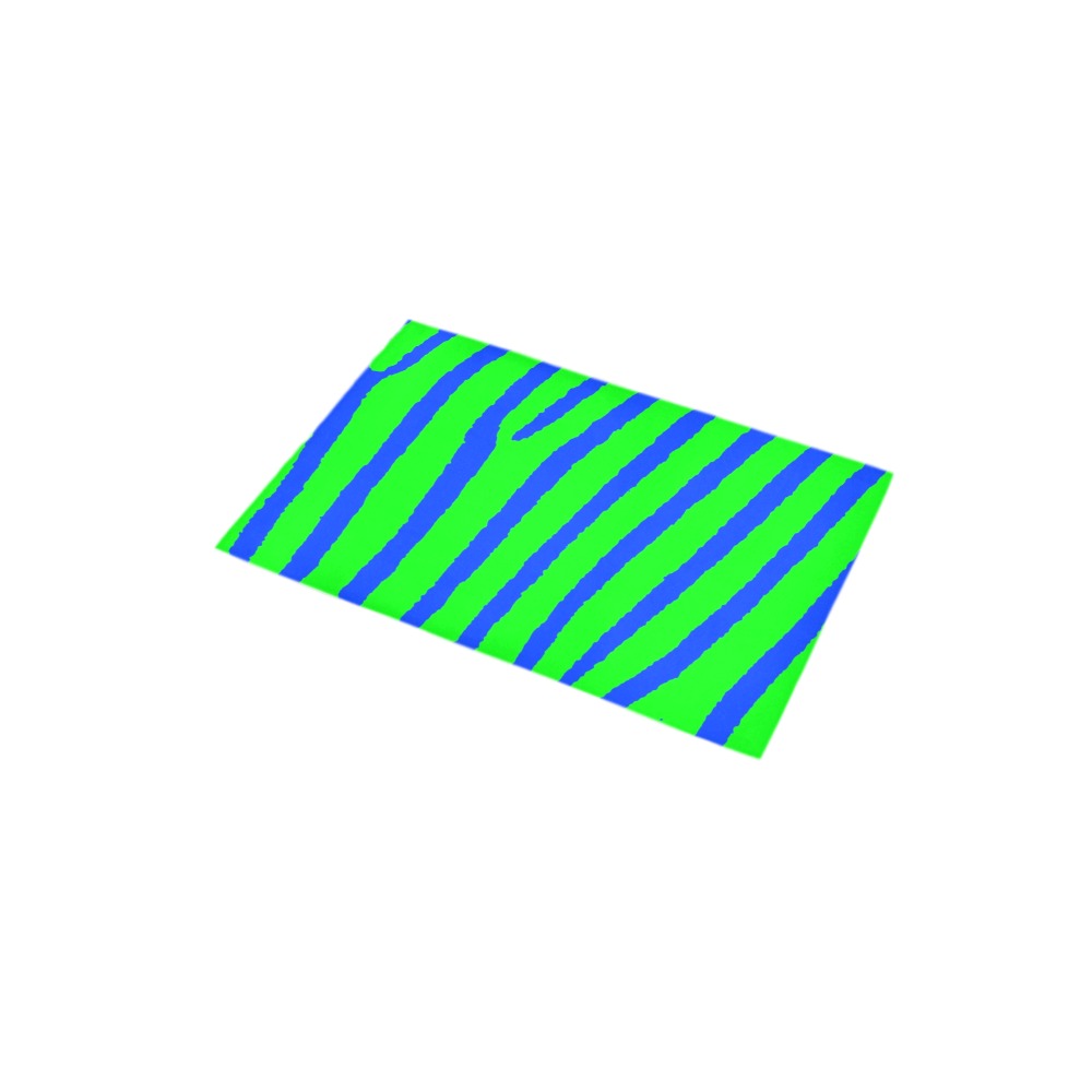 Zebra Print (Green & Blue) Bath Rug 16''x 28''