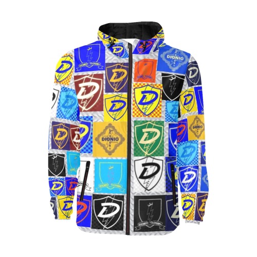 DIONIO Clothing - Logo Icons Windbreaker All Over Print Quilted Windbreaker for Men (Model H35)
