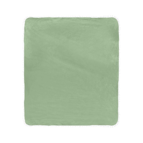 Fair Green Pom Pom Fringe Blanket 40"x50"