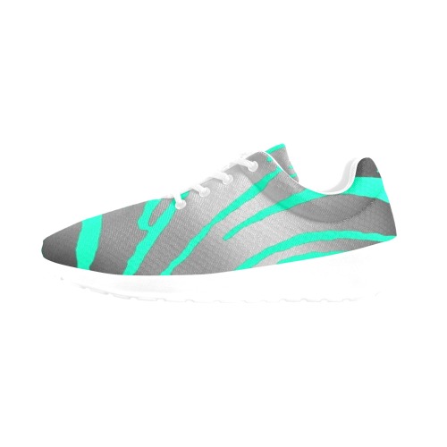 Silver Tiger Stripes Aqua Women's Athletic Shoes (Model 0200)