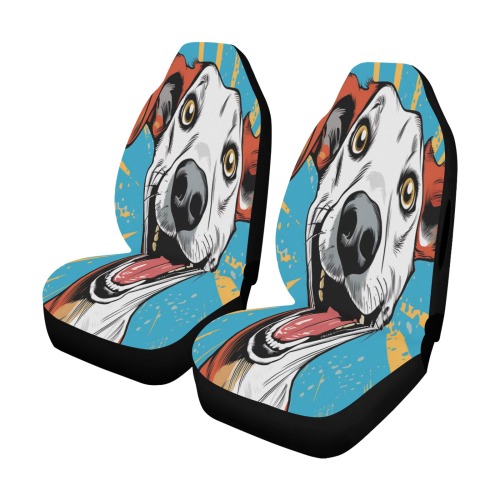 Whippet Pop Art Car Seat Cover Airbag Compatible (Set of 2)