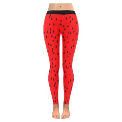 Watermelon Women's Low Rise Leggings (Invisible Stitch) (Model L05)