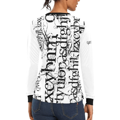 LettersWhite Q803680 | Women's All Over Print Long Sleeve T-shirt (Model T51)