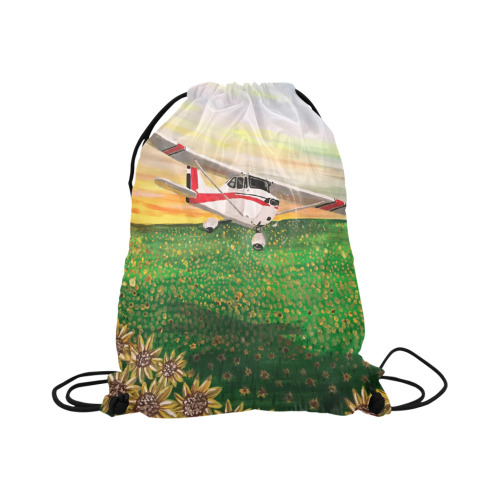 The Flight Of Sunflowers Large Drawstring Bag Model 1604 (Twin Sides)  16.5"(W) * 19.3"(H)