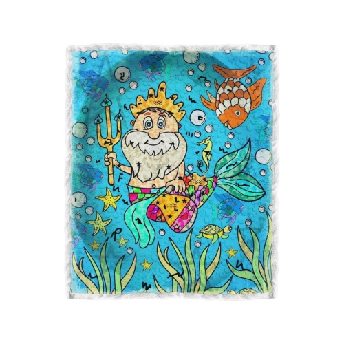 Aquarius- Wassermann by Nico Bielow Double Layer Short Plush Blanket 50"x60"