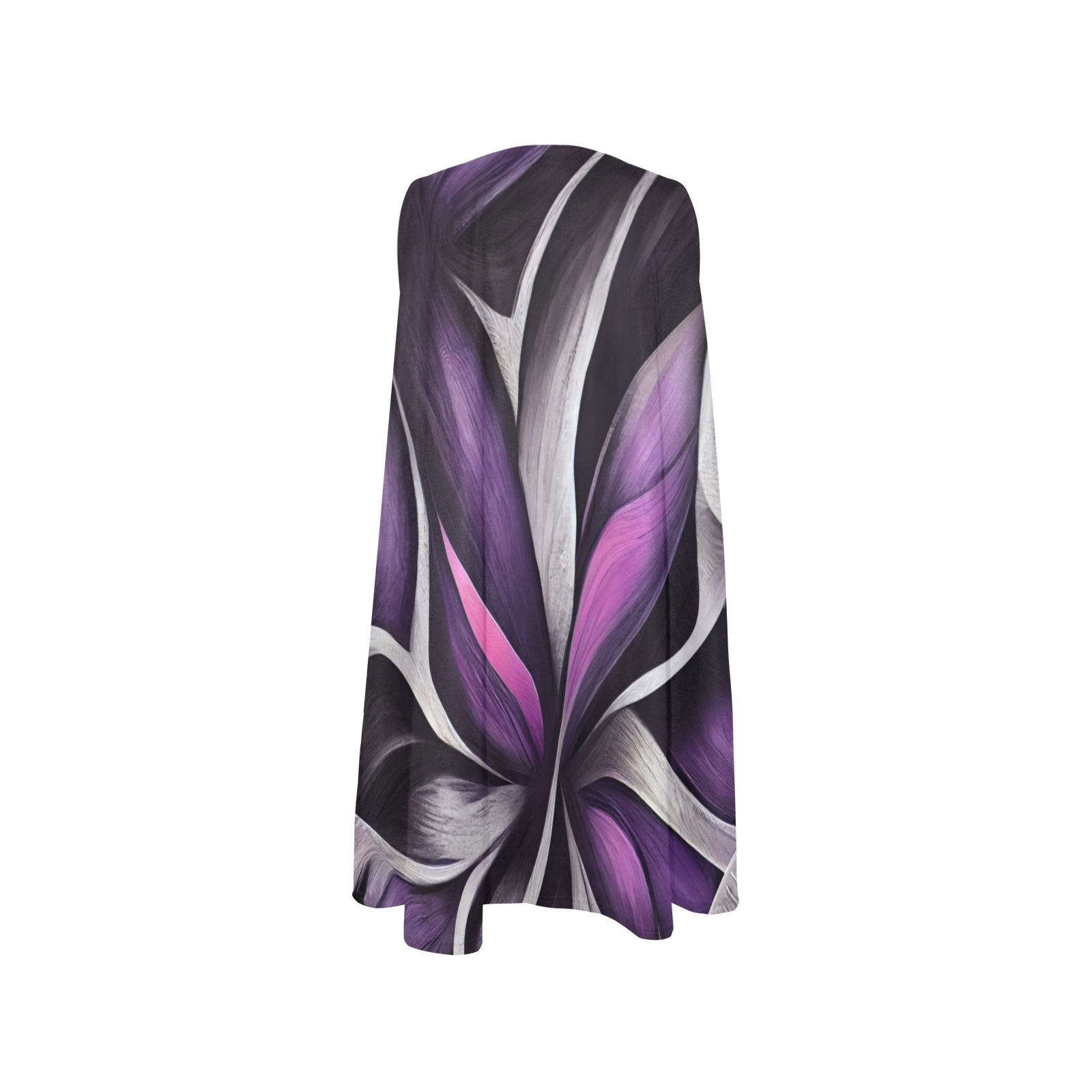 black and violet 2 Sleeveless A-Line Pocket Dress (Model D57)