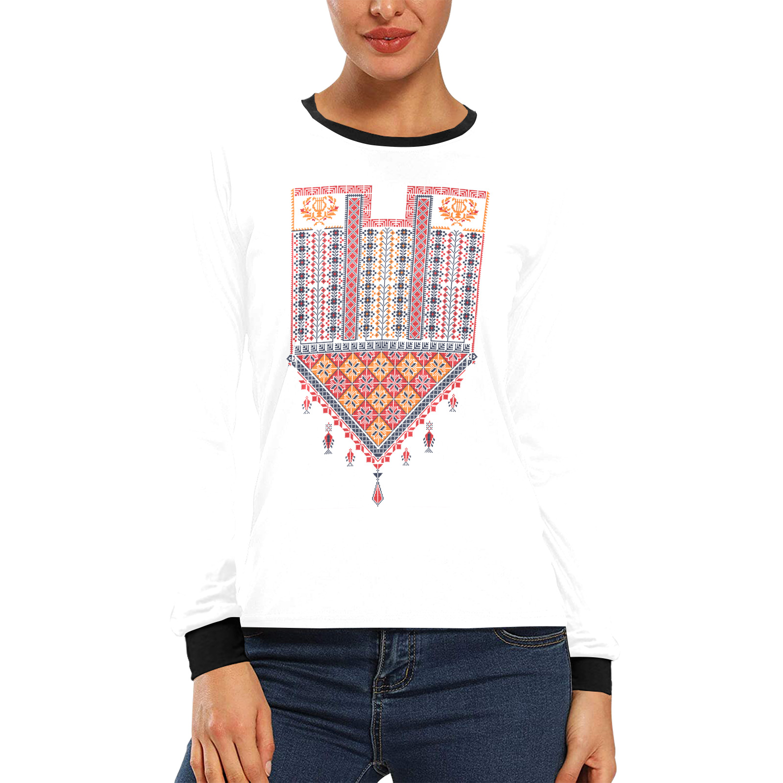 Tatreez 83 Women's All Over Print Long Sleeve T-shirt (Model T51)