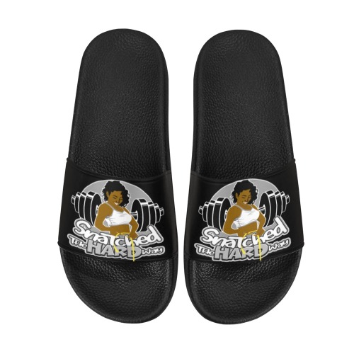 Snatched-girl black slides redone Women's Slide Sandals (Model 057)