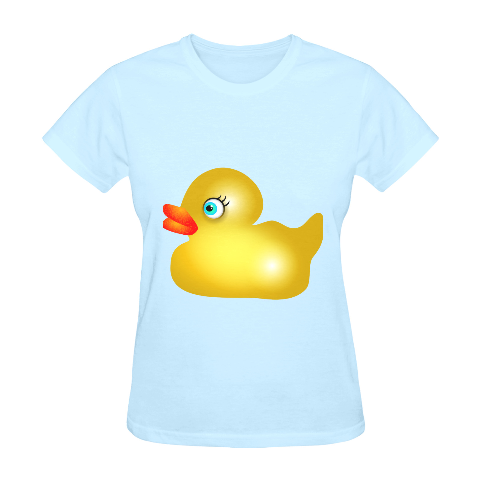 Cute Cartoon Yellow Rubber Duck Sunny Women's T-shirt (Model T05)