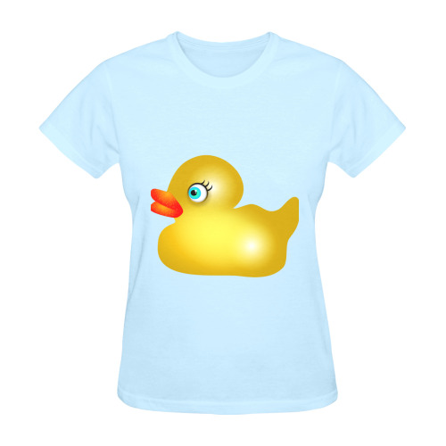 Cute Cartoon Yellow Rubber Duck Sunny Women's T-shirt (Model T05)