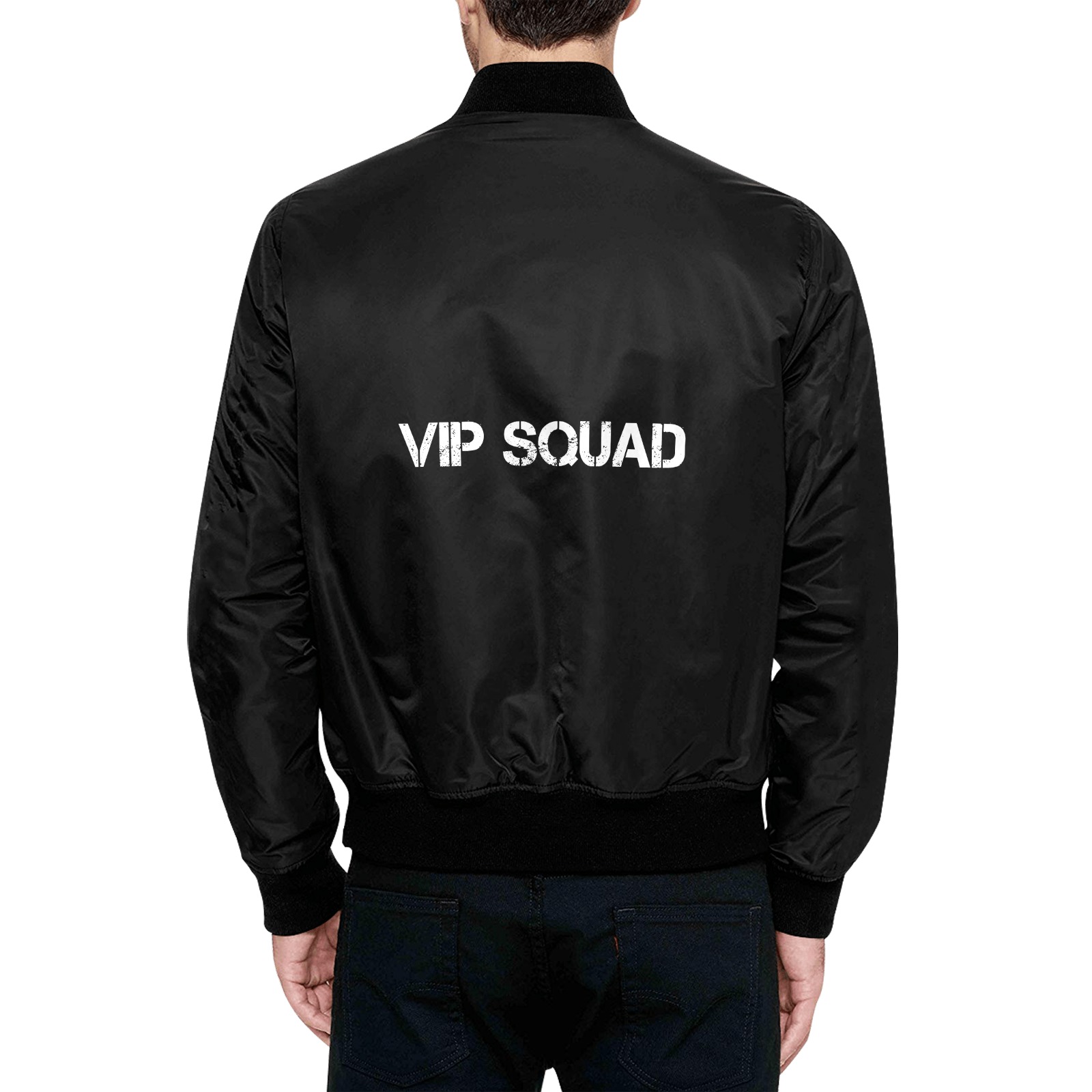 VIP SQUAD All Over Print Quilted Bomber Jacket for Men (Model H33)
