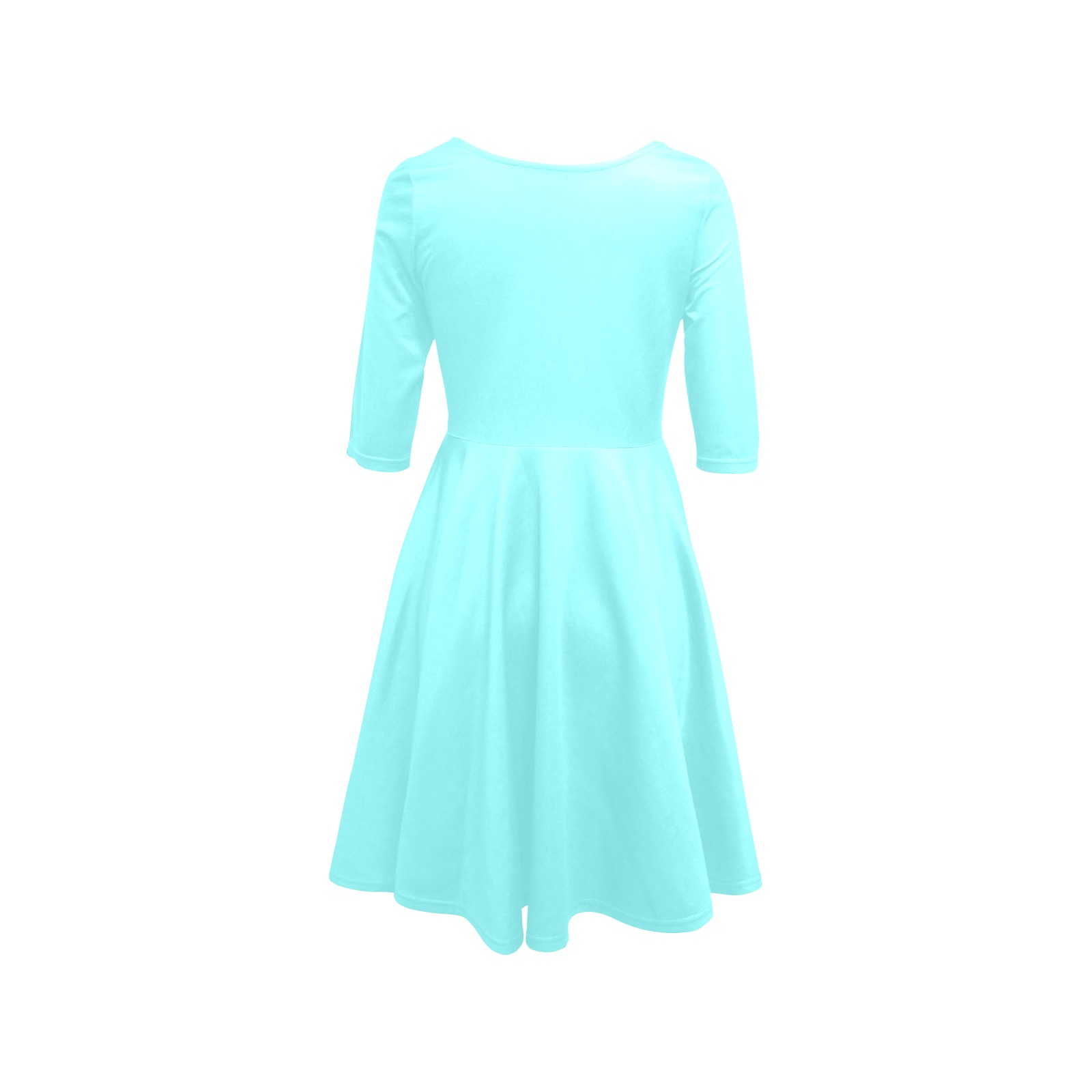 color ice blue Half Sleeve Skater Dress (Model D61)