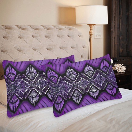 violet and white diamond's Custom Pillow Case 20"x 30" (One Side) (Set of 2)