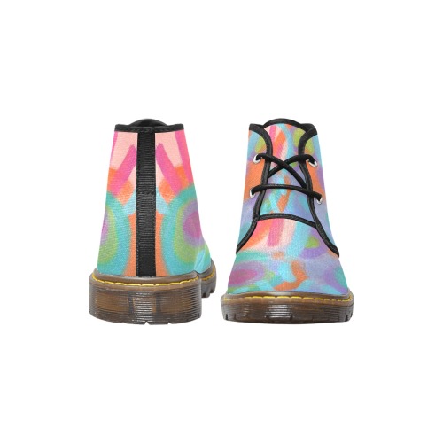 Original Abstract Art For Your Feet Women's Canvas Chukka Boots (Model 2402-1)