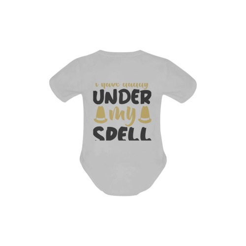 I HAVE DADDY UNDER MY SPELL Baby Powder Organic Short Sleeve One Piece (Model T28)