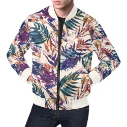 Abstract palms leaf colorful paint-6 All Over Print Bomber Jacket for Men (Model H19)