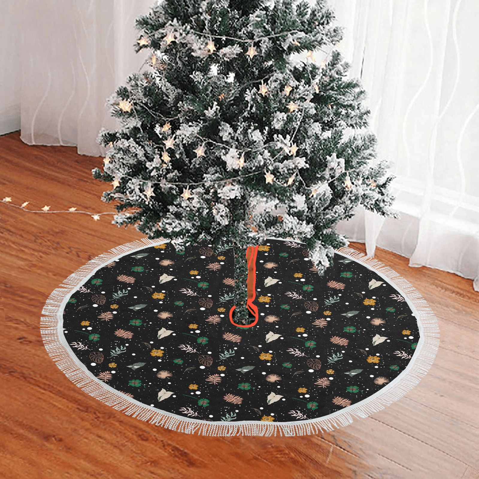 Lucky nature in space I Thick Fringe Christmas Tree Skirt 36"x36"