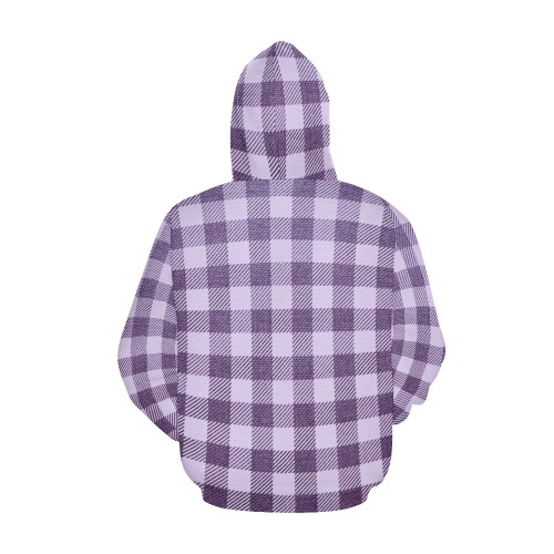 Pastel Purple Plaid All Over Print Hoodie for Women (USA Size) (Model H13)