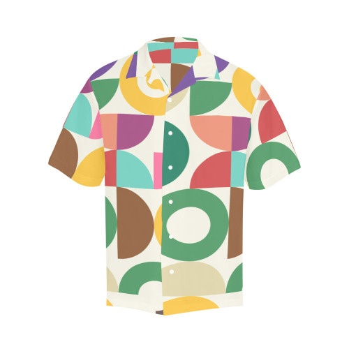 Retro Semi Circle Bauhaus Textile Pattern Hawaiian Shirt (Model T58)