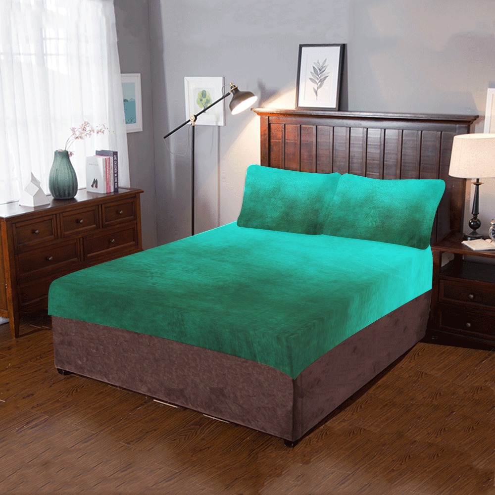 Ombre Teal 3-Piece Bedding Set