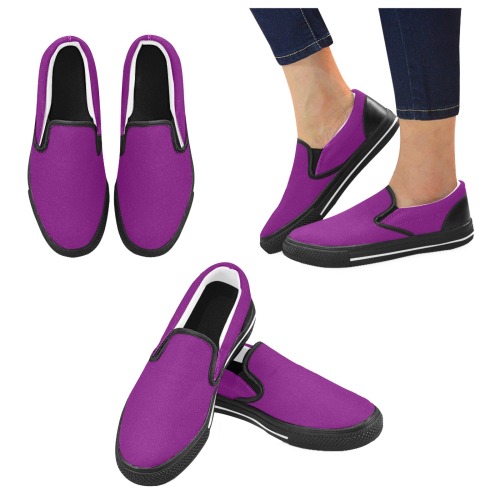 color purple Men's Slip-on Canvas Shoes (Model 019)