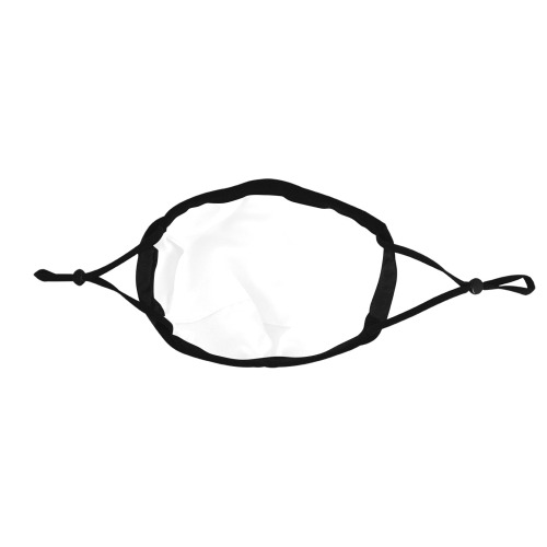 White and Silver Lace on Black Fractal Abstract Elastic Binding Mouth Mask for Adults (Model M09)