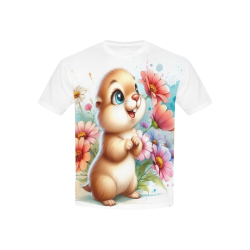 Watercolor Groundhog 2 Kids' All Over Print T-shirt (USA Size) (Model T40)