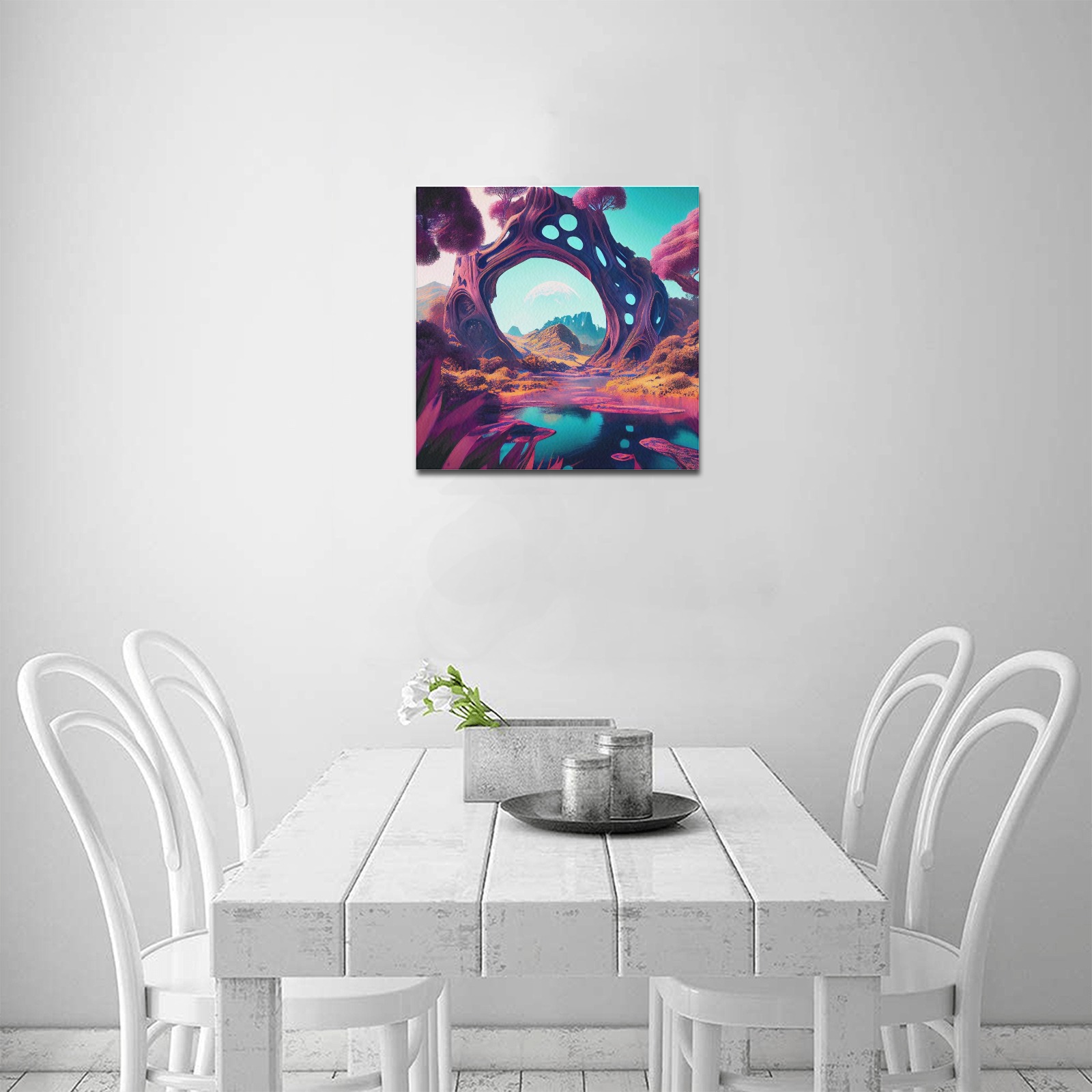 psychedelic landscape 6 Upgraded Canvas Print 16"x16"