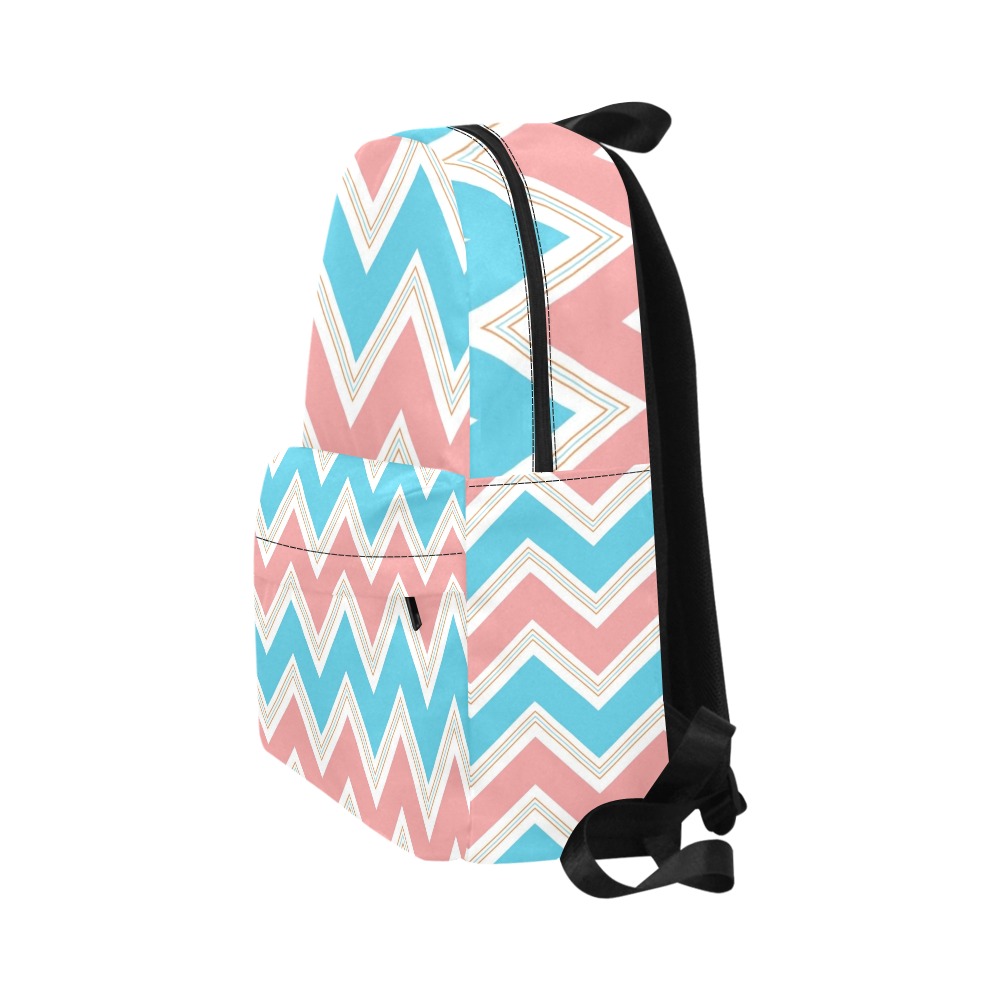 Pink and Blue Chevron Unisex Classic Backpack (Model 1673)