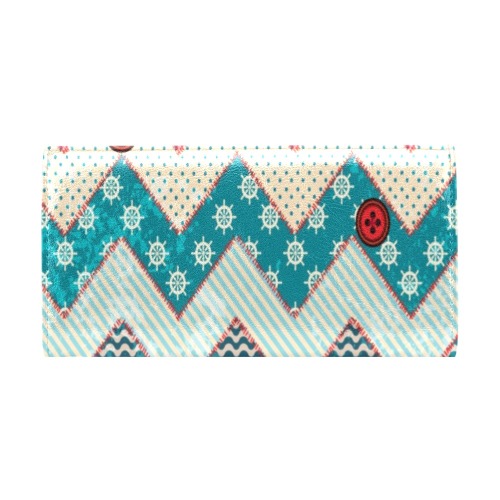zig zag patchwork Women's Flap Wallet (Model 1707)
