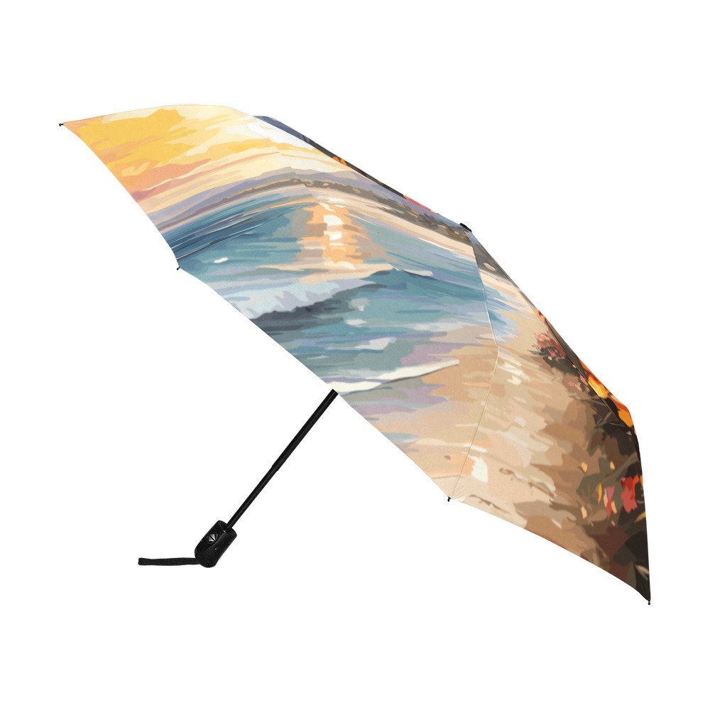 Beautiful calm sunset over the tropical island. Anti-UV Auto-Foldable Umbrella (U09)