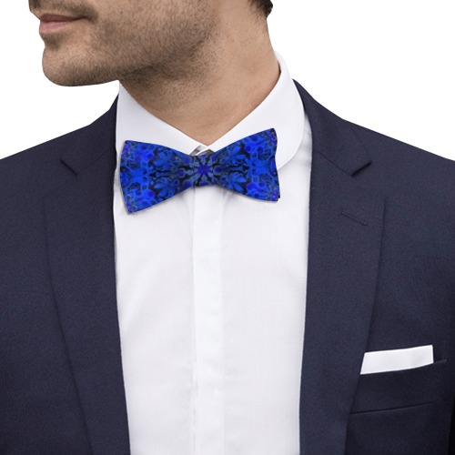 mandala light blue Custom Bow Tie